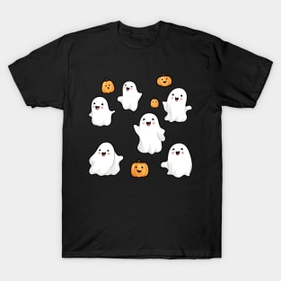 Pumpkins and ghosts Halloween T-Shirt